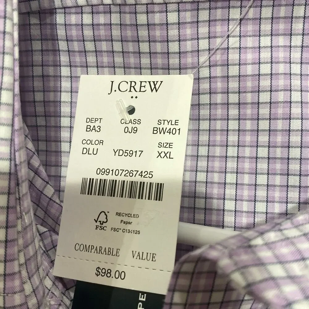 J. Crew Lavender Slim Fit Performance Button Up Dress Shirt